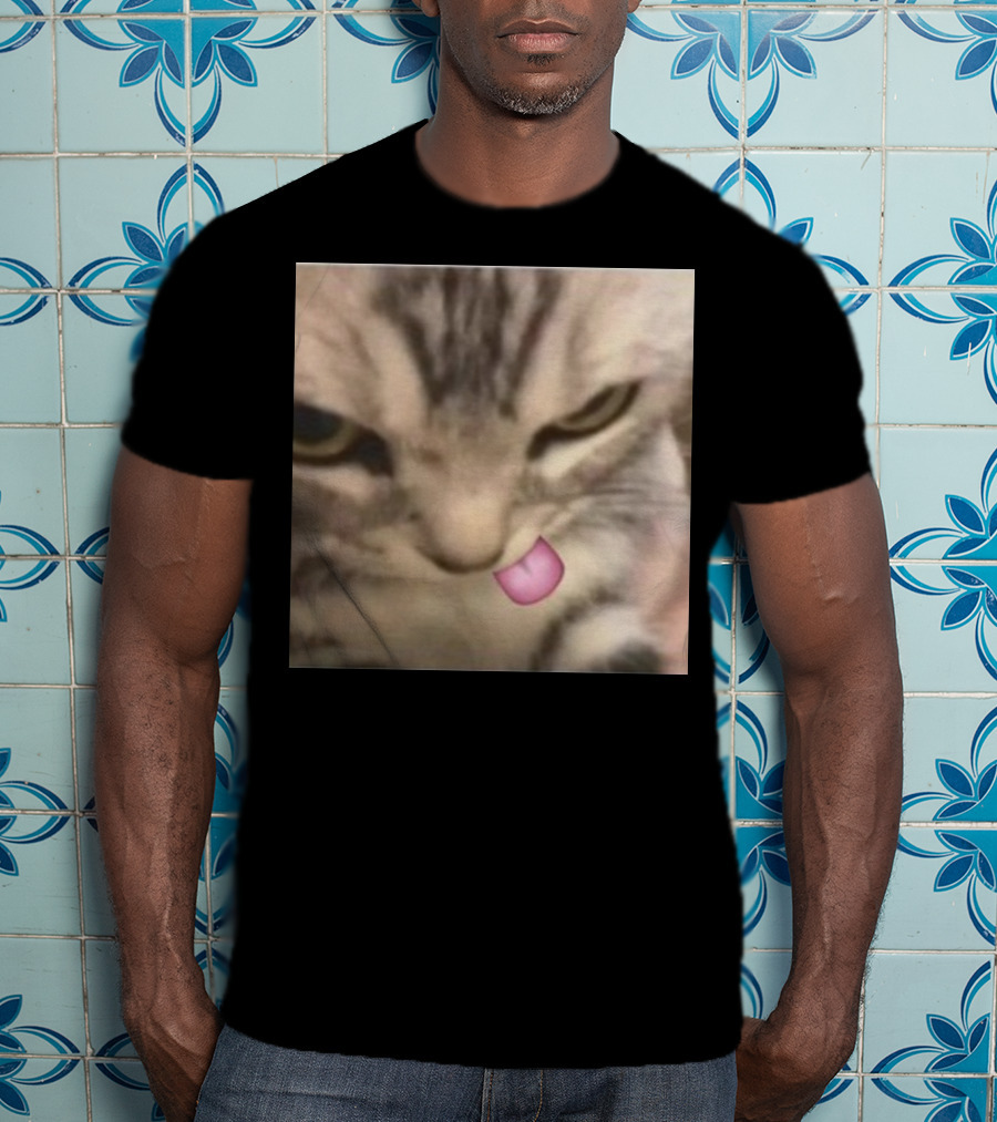 Sillyteestudio Silly Kitten Funny Cute Tongue Out Cat Meme T-Shirt