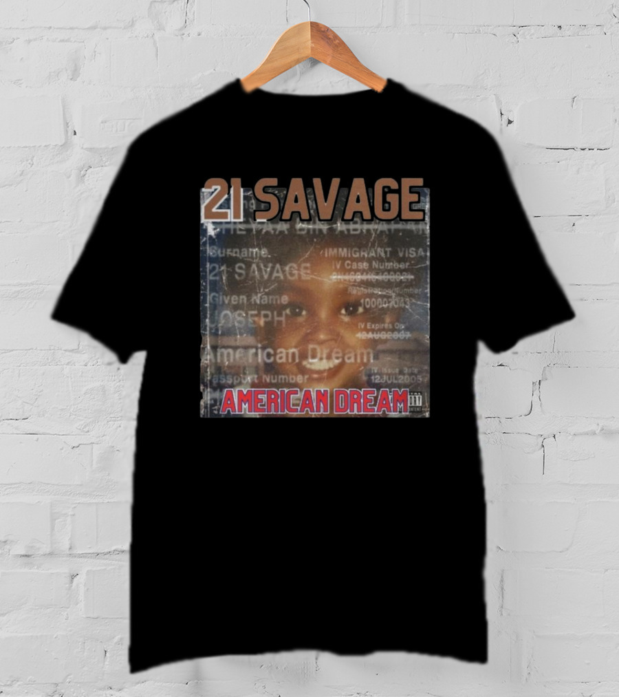 21 Savage Joseph American Dream Album Cover Art Hip Hop T-Shirt