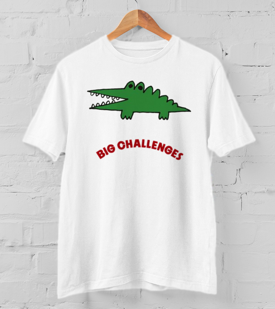 Big Challenges Green Crocodile Cartoon T-Shirt