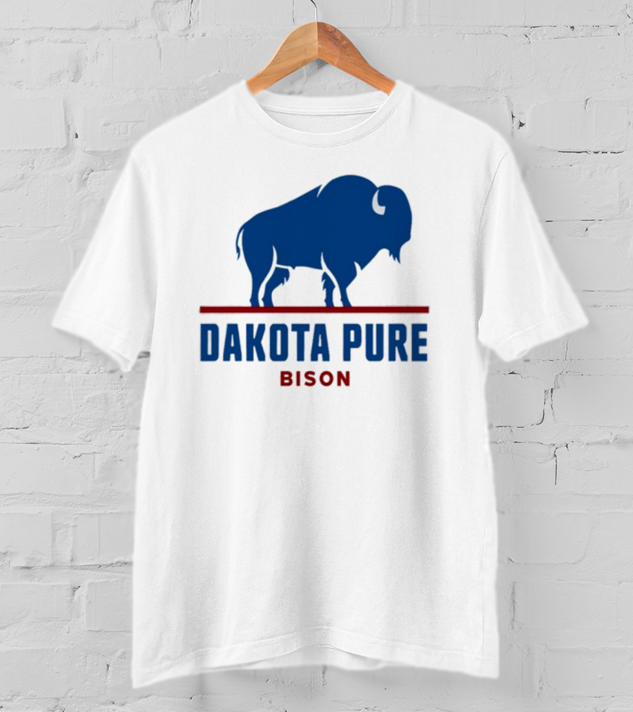 Shawn Baker Dakota Pure Bison Blue Icon Bison Red Line T-Shirt