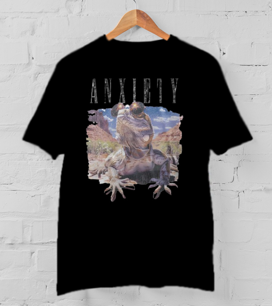 Waveygoods Anxiety Lizard Sunglasses Desert Landscape No Rules T-Shirt