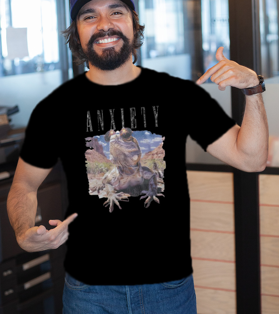 Waveygoods Anxiety Lizard Sunglasses Desert Landscape No Rules T-Shirt