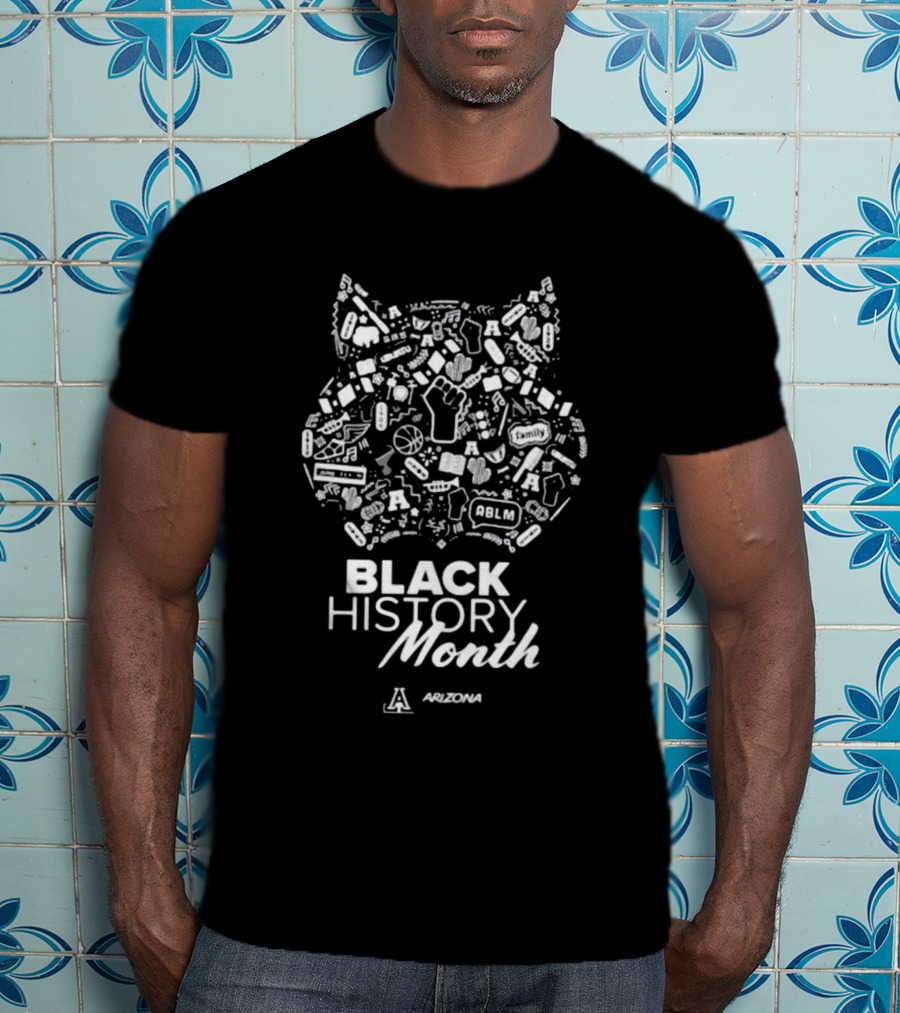 Arizona Wildcats Black History Month Symbol And Text With Iconic T-Shirt