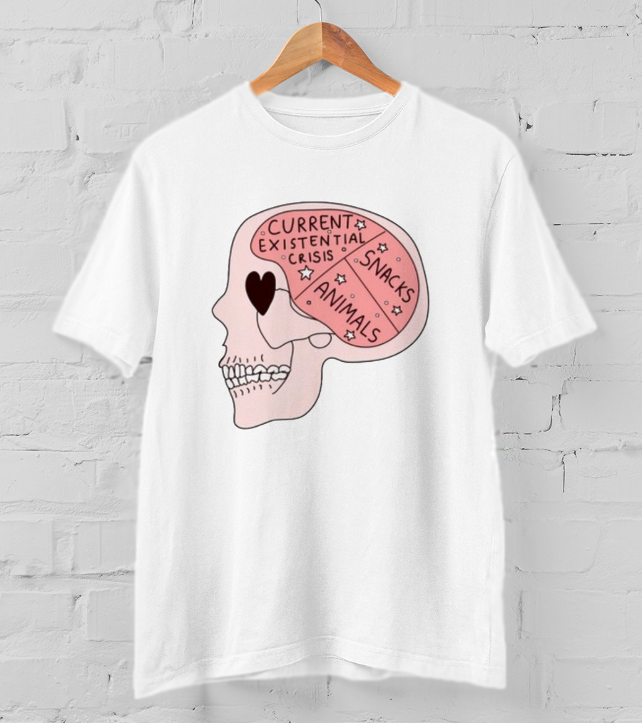 Tenderghost Current Existential Crisis Snacks Animals Brain T-Shirt