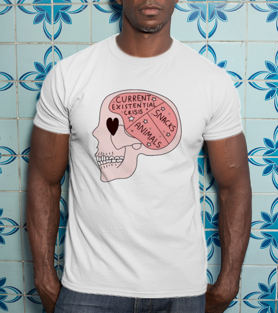 Tenderghost Current Existential Crisis Snacks Animals Brain T-Shirt