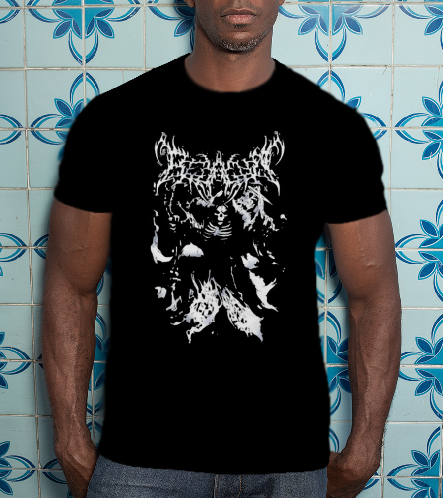 Straight Edge Dubstep Skeleton Demon Abstract T-Shirt