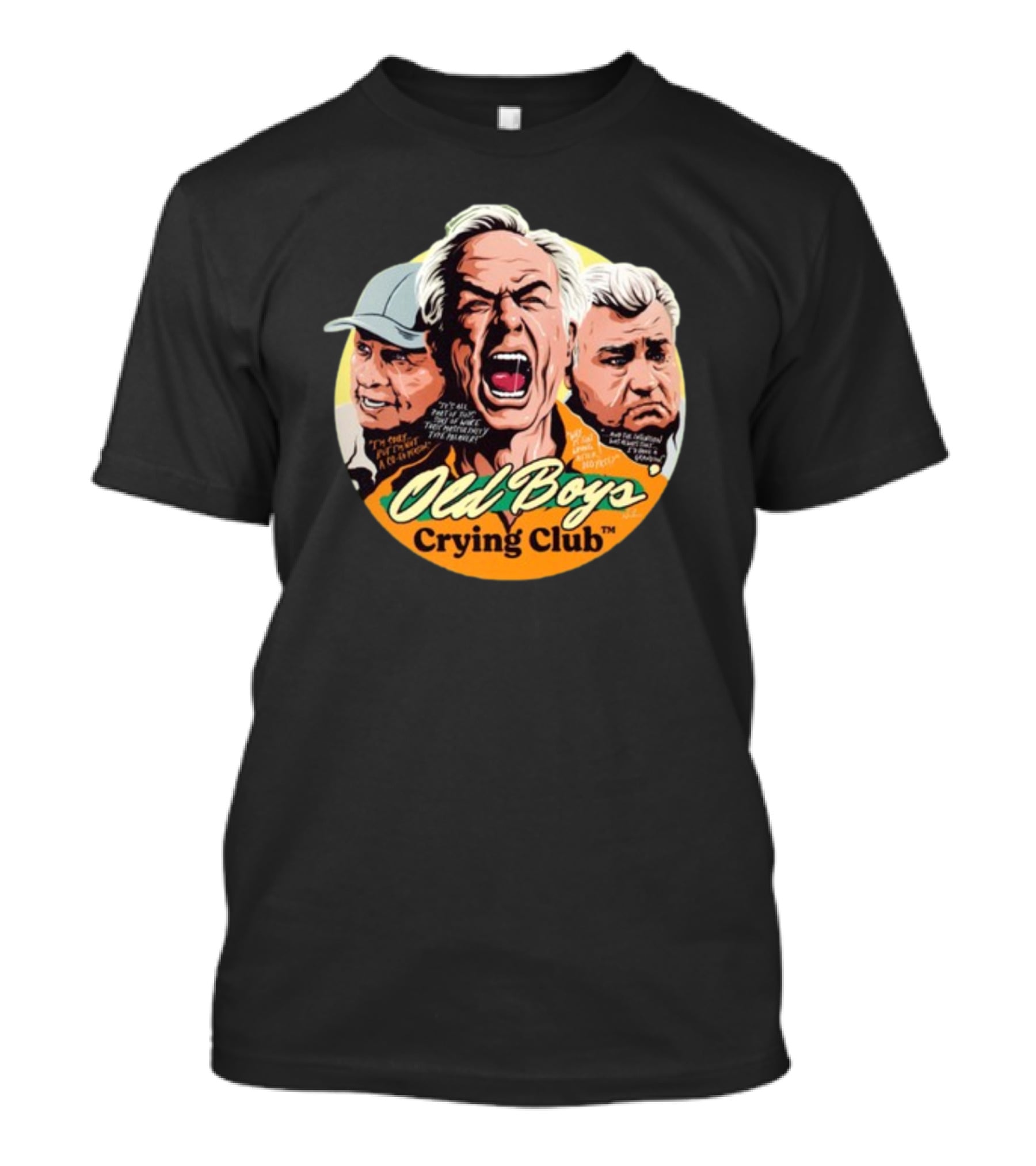 Old Boys’ Crying Club Grumpy Faces Comic Style Characters T-Shirt