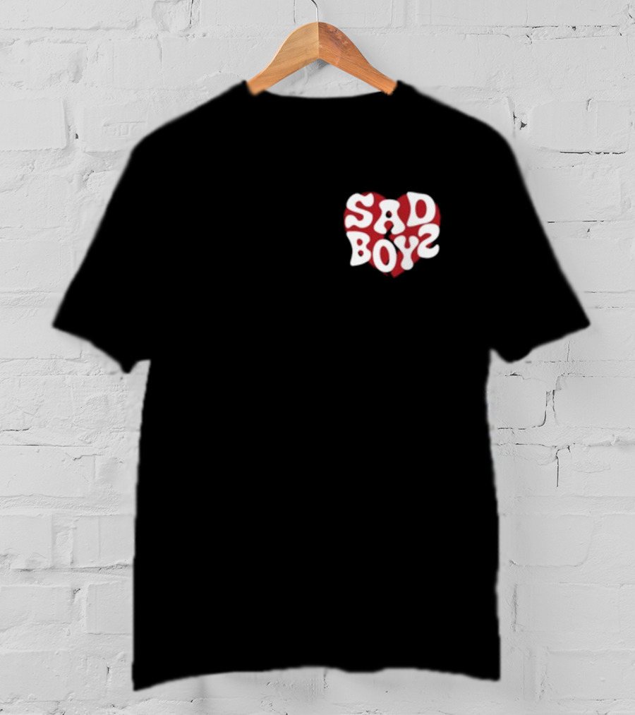 Sad Boyz Heart Logo Red And White Contrast T-Shirt