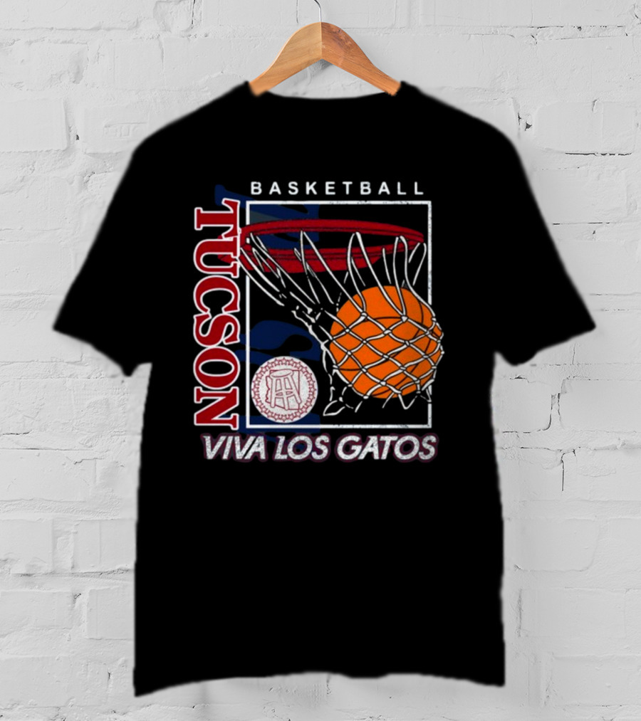 Basketball Tucson Viva Los Gatos Retro Hoop T-Shirt