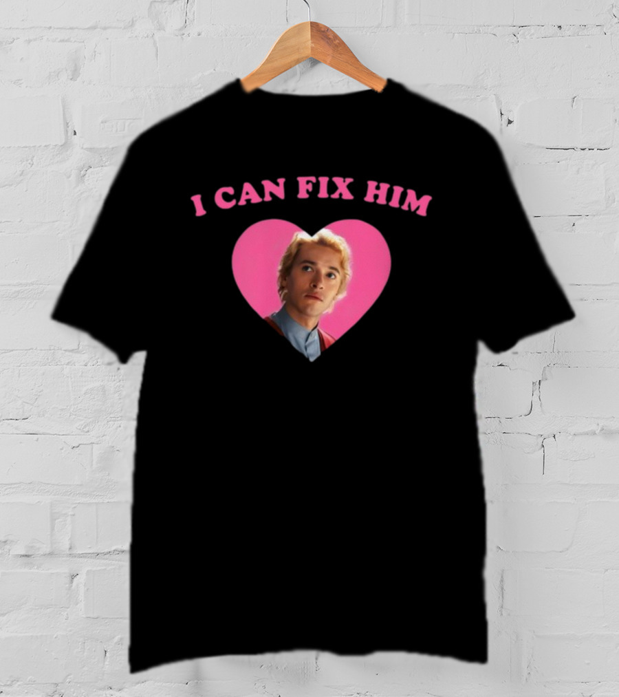 I Can Fix Him Heart Pink Background Tom Blyth T-Shirt