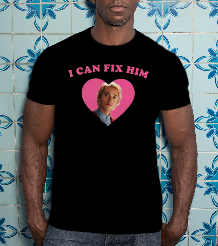 I Can Fix Him Heart Pink Background Tom Blyth T-Shirt