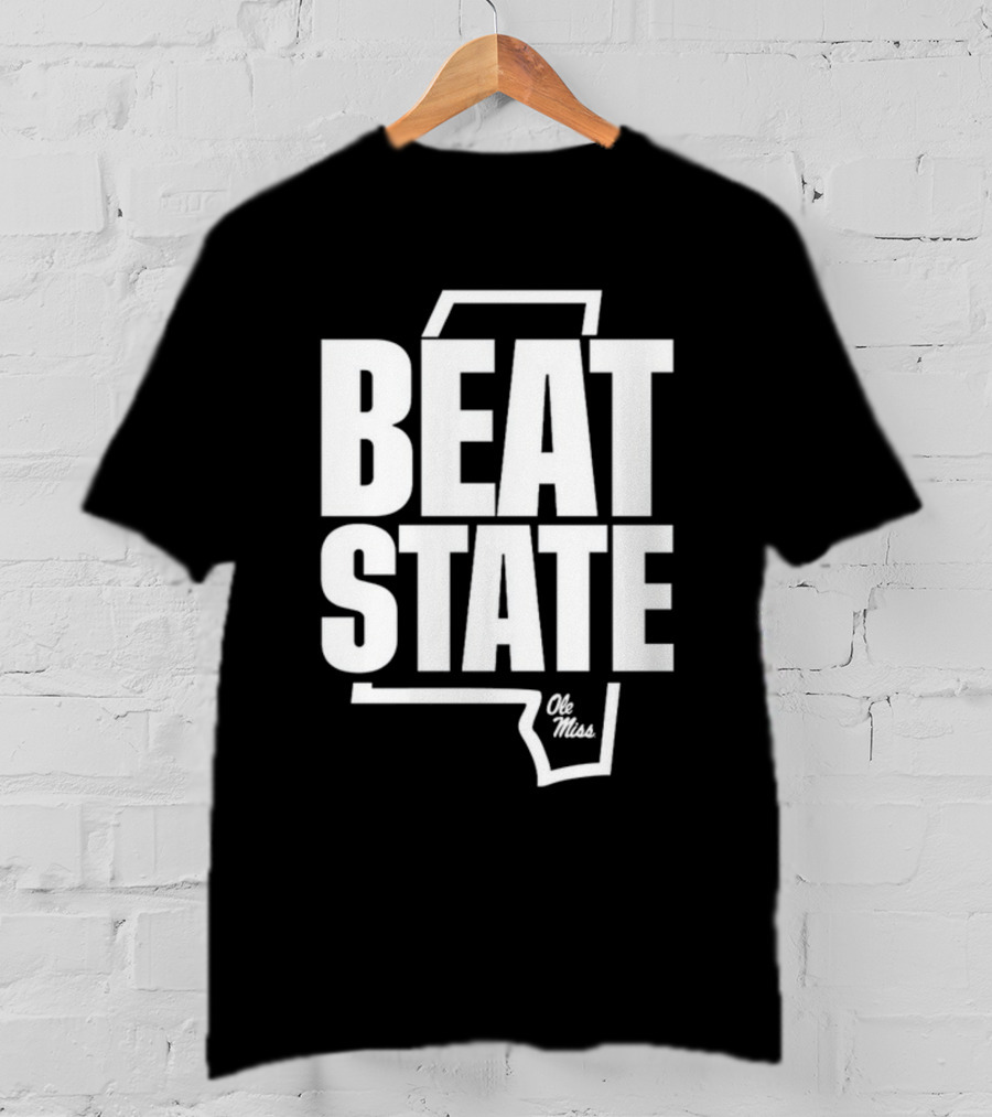 Beat State Ole Miss Mississippi Outline T-Shirt