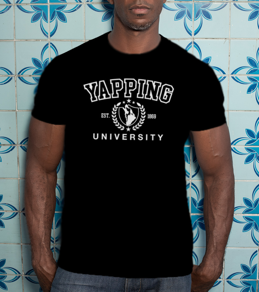 Yapping University Est 1869 Wolf Emblem T-Shirt