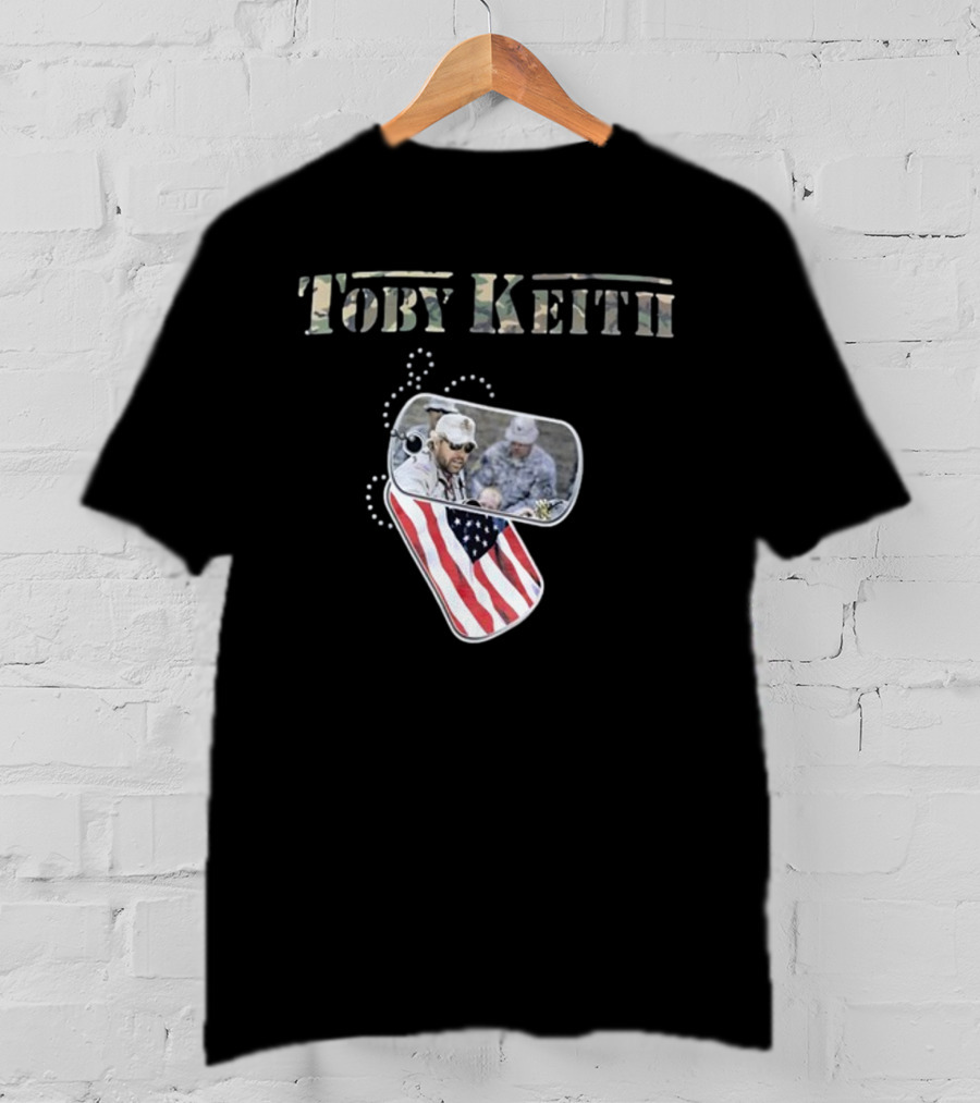 Toby Keith Camo Never Apologize Dog Tag American Flag T-Shirt