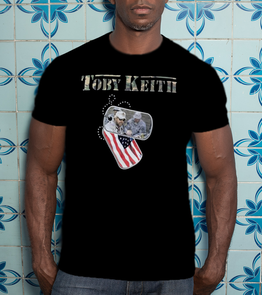 Toby Keith Camo Never Apologize Dog Tag American Flag T-Shirt