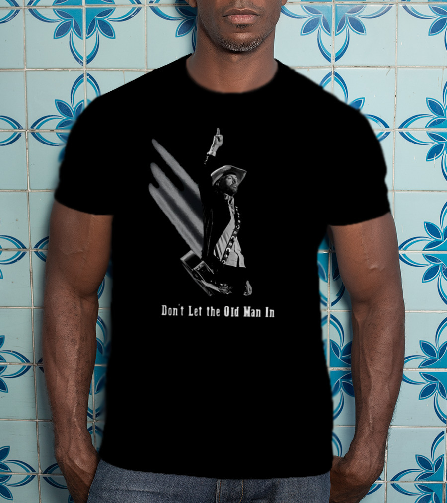 Toby Keith Don’t Let The Old Man In Cowboy Guitar Raised Arm T-Shirt