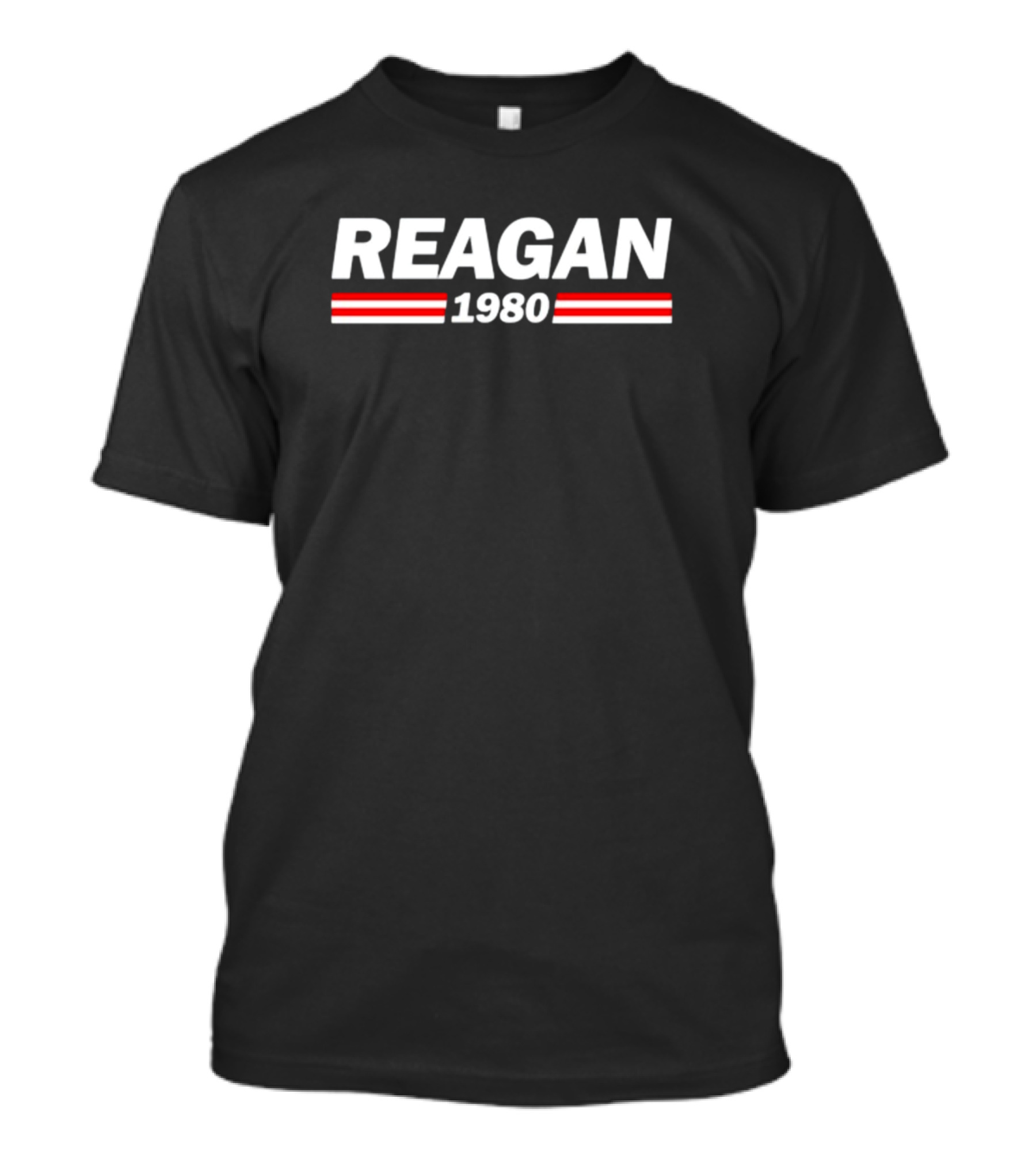 Reagan 1980 Campaign Vintage Style Retro Red White Stripes T-Shirt