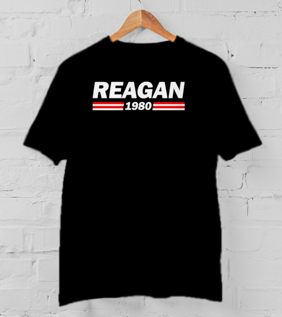 Reagan 1980 Campaign Vintage Style Retro Red White Stripes T-Shirt