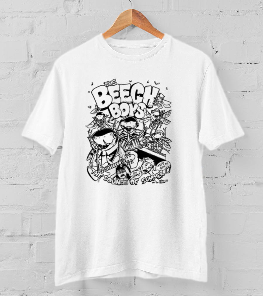 The Beech Boys Cartoon Band Summer Fun Tropical Vibes T-Shirt