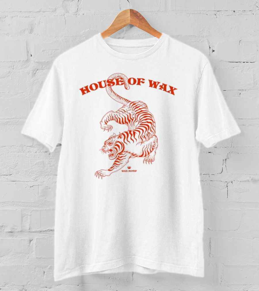 House Of Wax Tiger Wax Motif Striped Roaring Tiger T-Shirt
