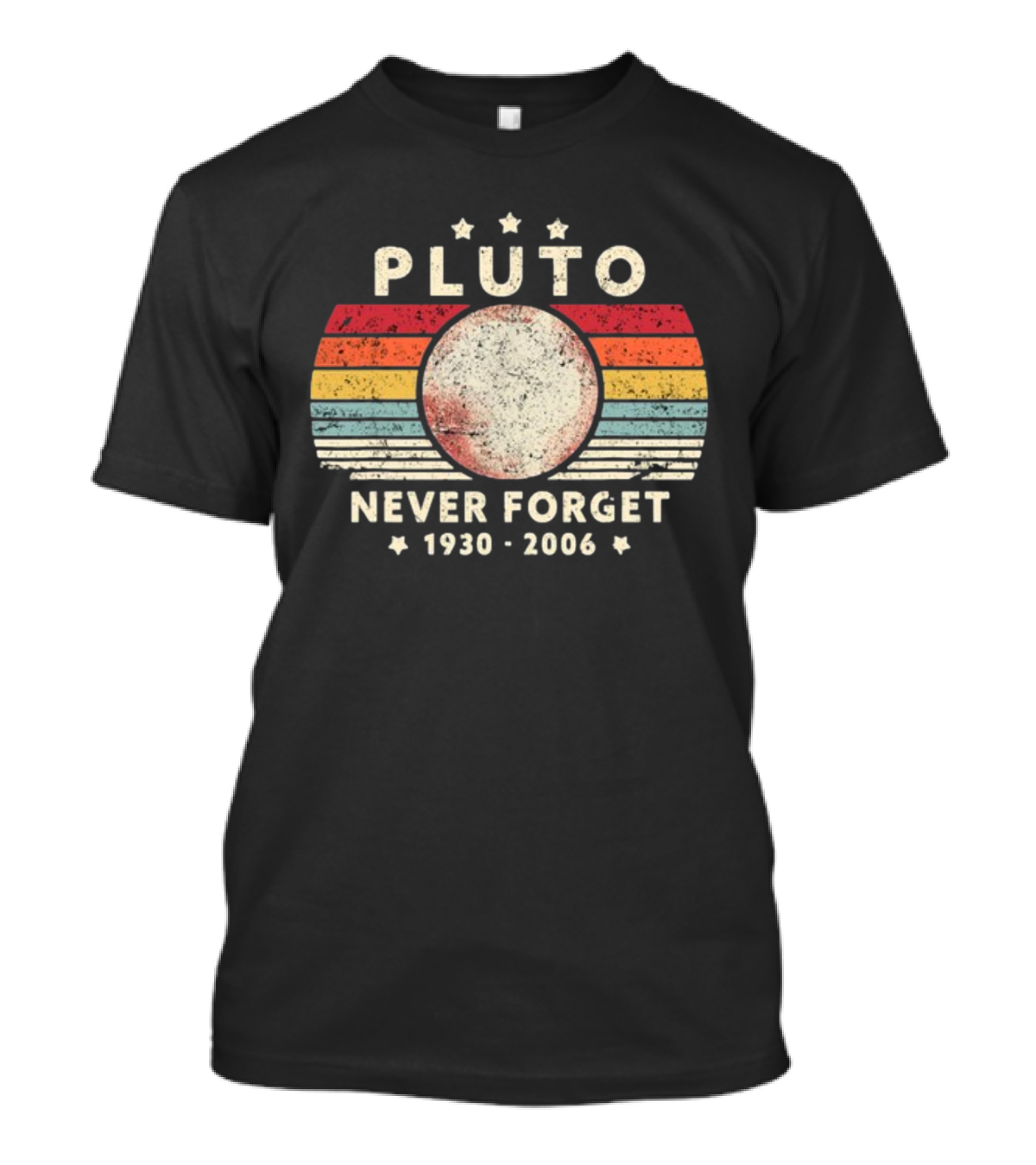 George Springer Pluto Never Forget 1930 2006 Retro Stripes T-Shirt