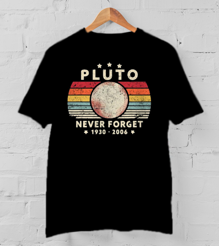George Springer Pluto Never Forget 1930 2006 Retro Stripes T-Shirt