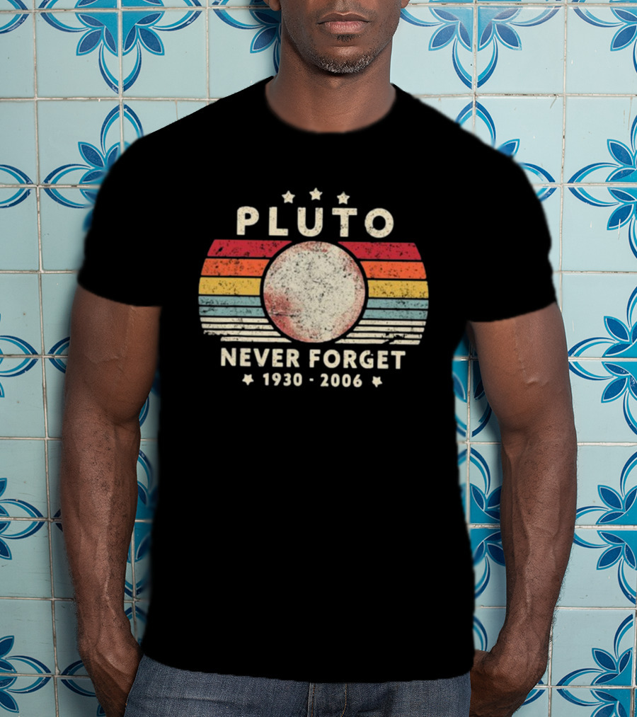 George Springer Pluto Never Forget 1930 2006 Retro Stripes T-Shirt