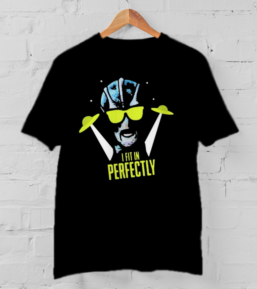 I Fit In Perfectly Alien With Sunglasses And UFOs T-Shirt