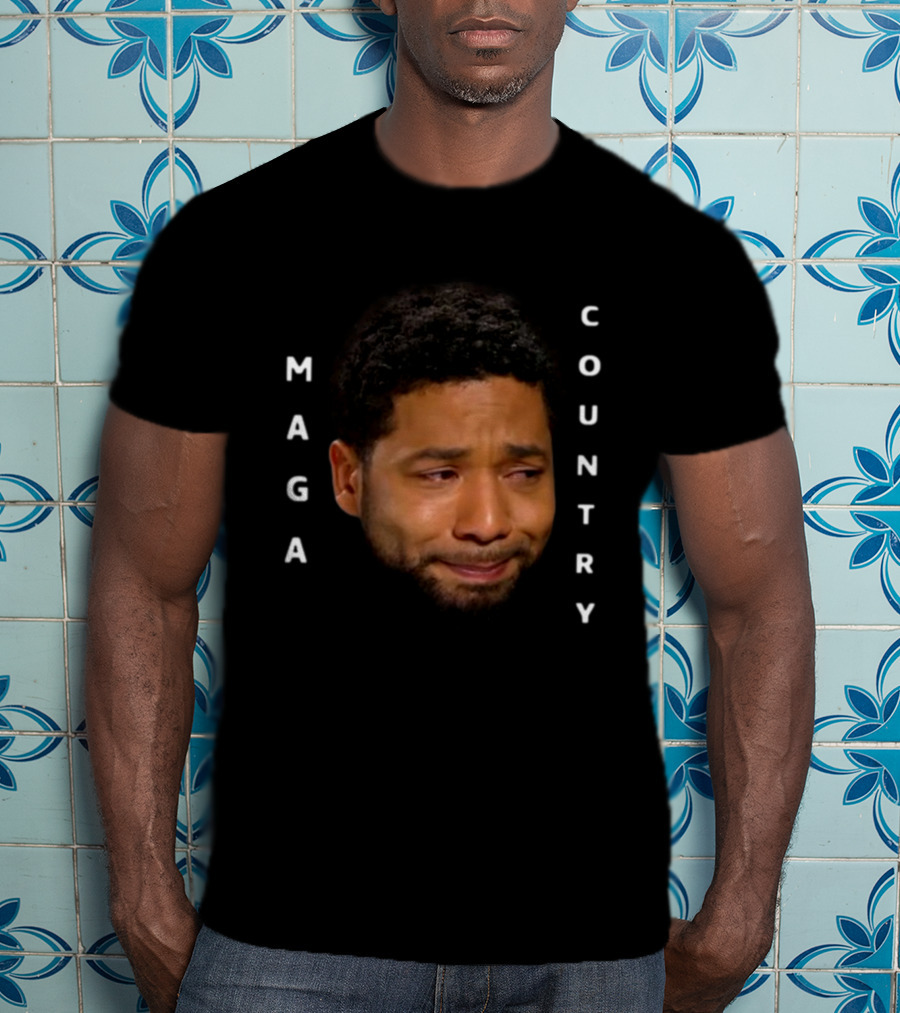 Hollaria Briden Jussie Smollett Crying Face Maga Country T-Shirt