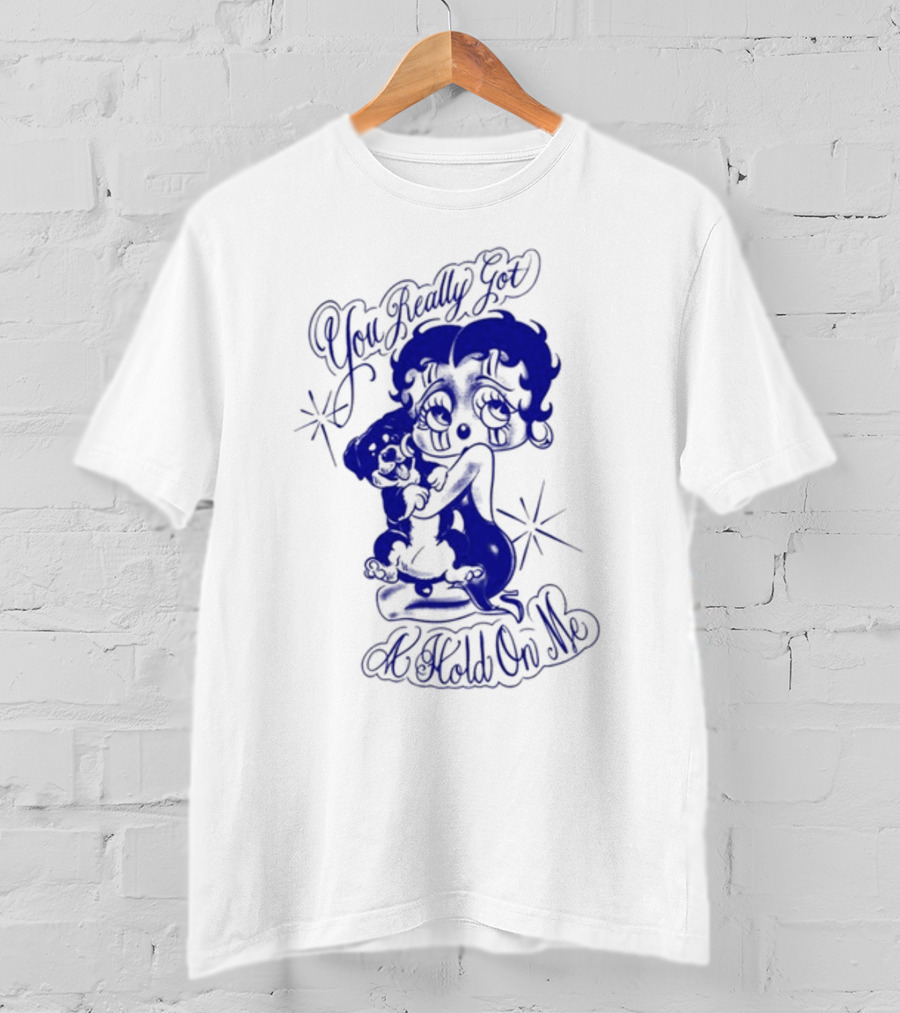 You Really Got A Hold On Me Luxrosa Betty Boop And Pudgy Hugging T-Shirt