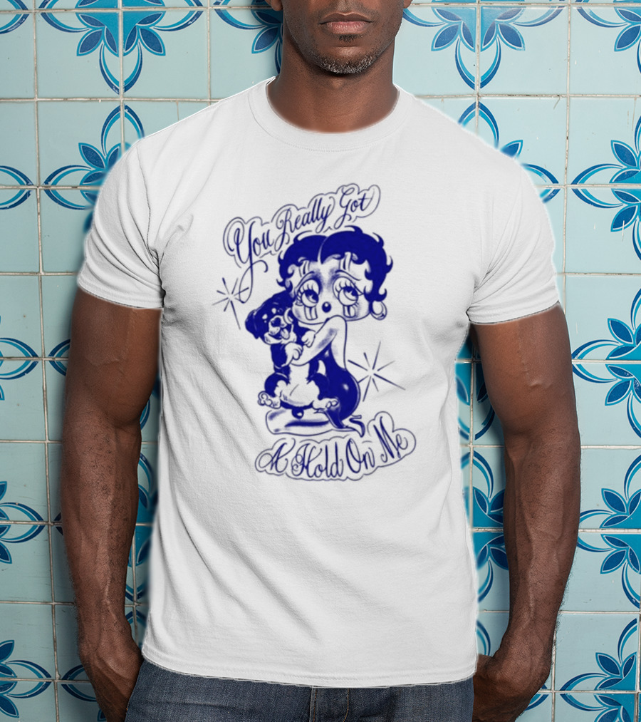 You Really Got A Hold On Me Luxrosa Betty Boop And Pudgy Hugging T-Shirt