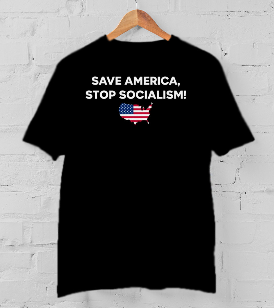 Marjorie Taylor Greene Save America Stop Socialism USA Flag Map T-Shirt