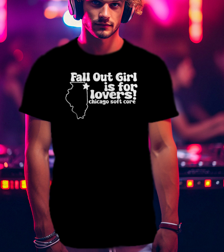 Fall Out Girl Is For Lovers Chicago Soft Core Illinois Outline Star T-Shirt