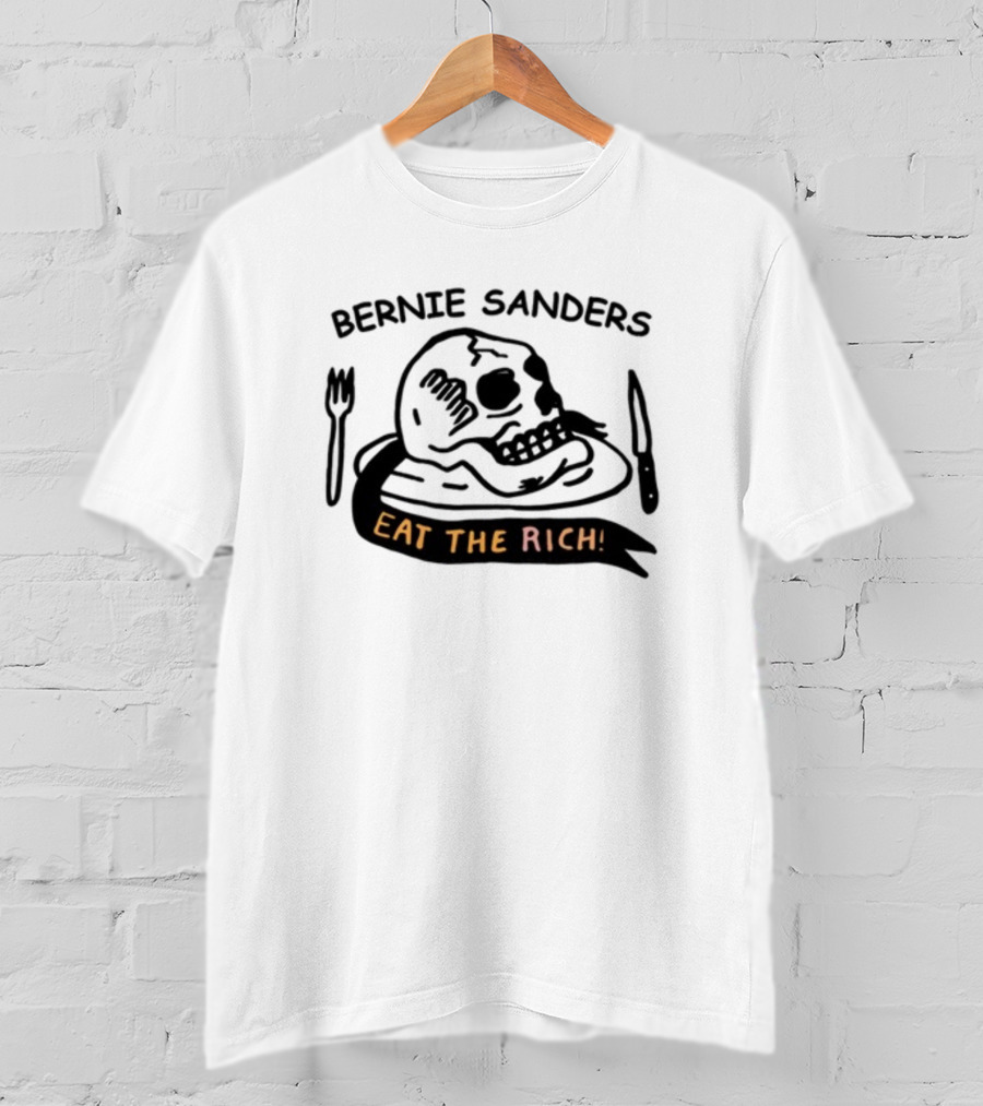 Bernie Sanders Eat The Rich Skull Knife Fork T-Shirt