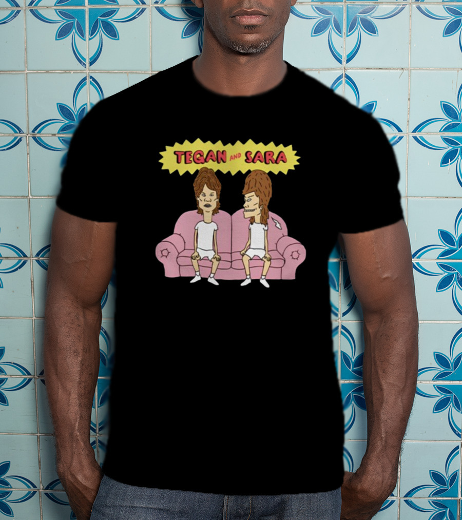 Tegan And Sara B Cartoon Style Couch Duo T-Shirt