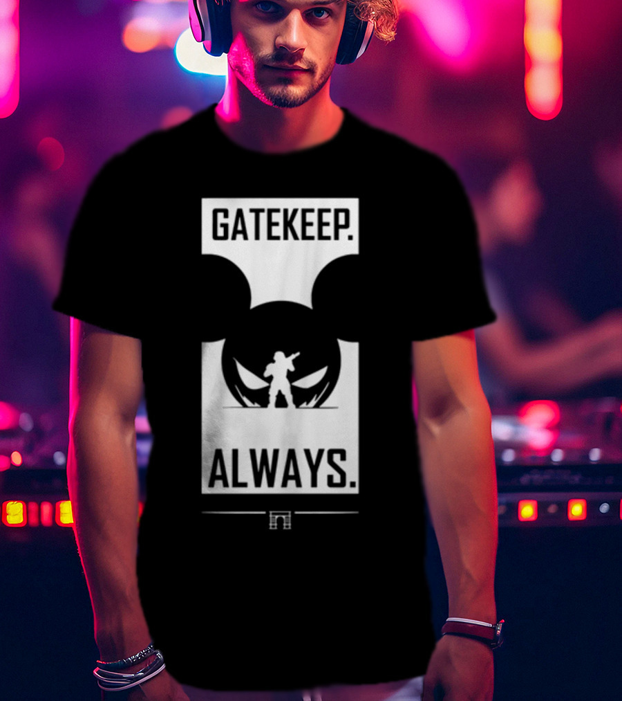 Wbsapparel Gatekeep Always Silhouette With Mickey Ears T-Shirt