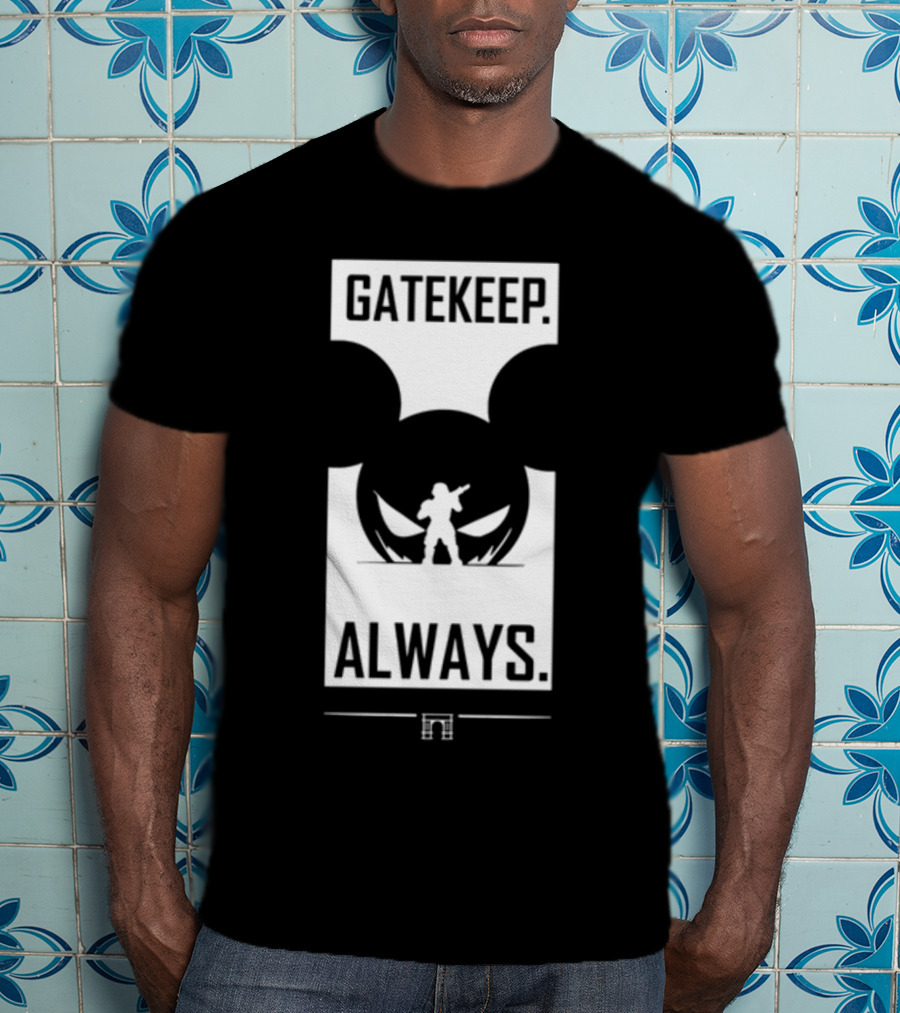 Wbsapparel Gatekeep Always Silhouette With Mickey Ears T-Shirt