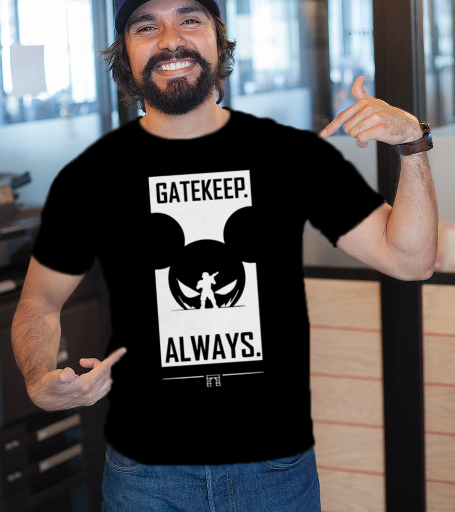 Wbsapparel Gatekeep Always Silhouette With Mickey Ears T-Shirt