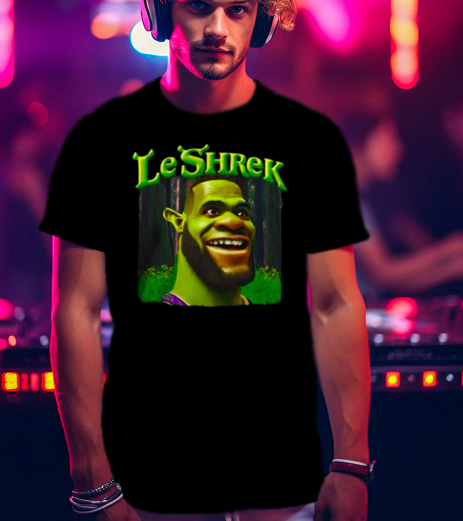 LeShrek Funnyahhtees Basketball Ogre Crossover T-Shirt