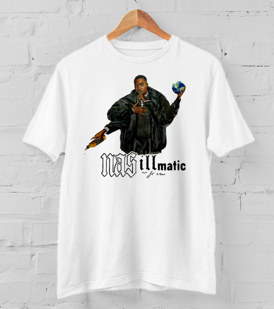 Nasirjones Illmatic 30 Years Globe And Wine T-Shirt