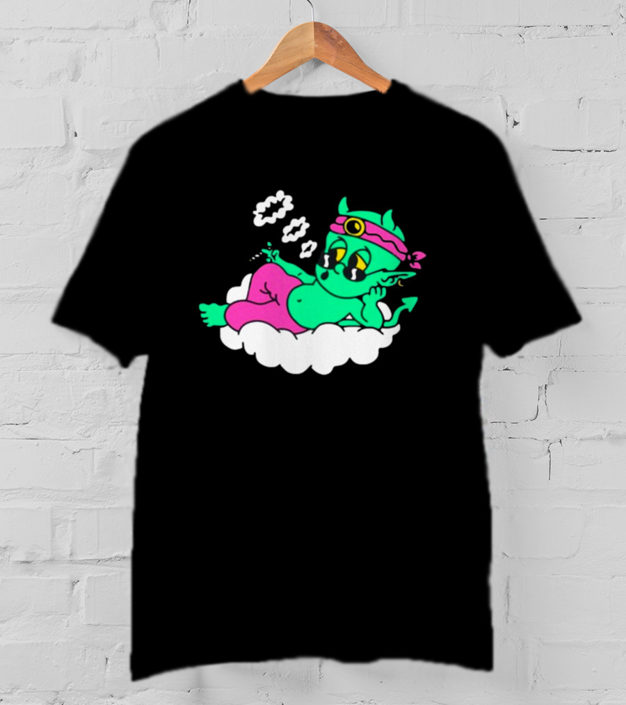 Supermega Funny Brothers Devils Lettuce Smoking Cartoon Demon Cloud T-Shirt