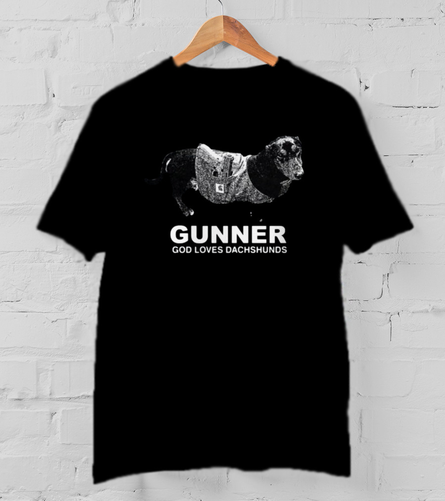 Gunner God Loves Dachshunds Dachshund In Tactical Vest T-Shirt