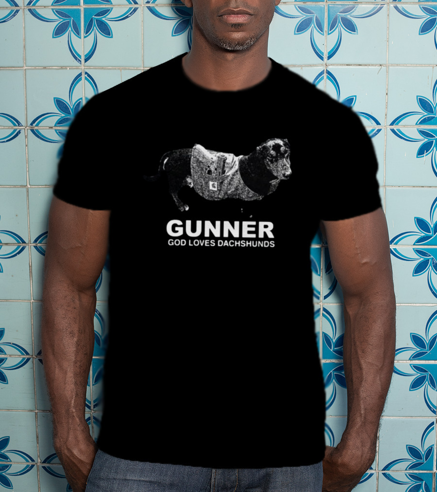 Gunner God Loves Dachshunds Dachshund In Tactical Vest T-Shirt