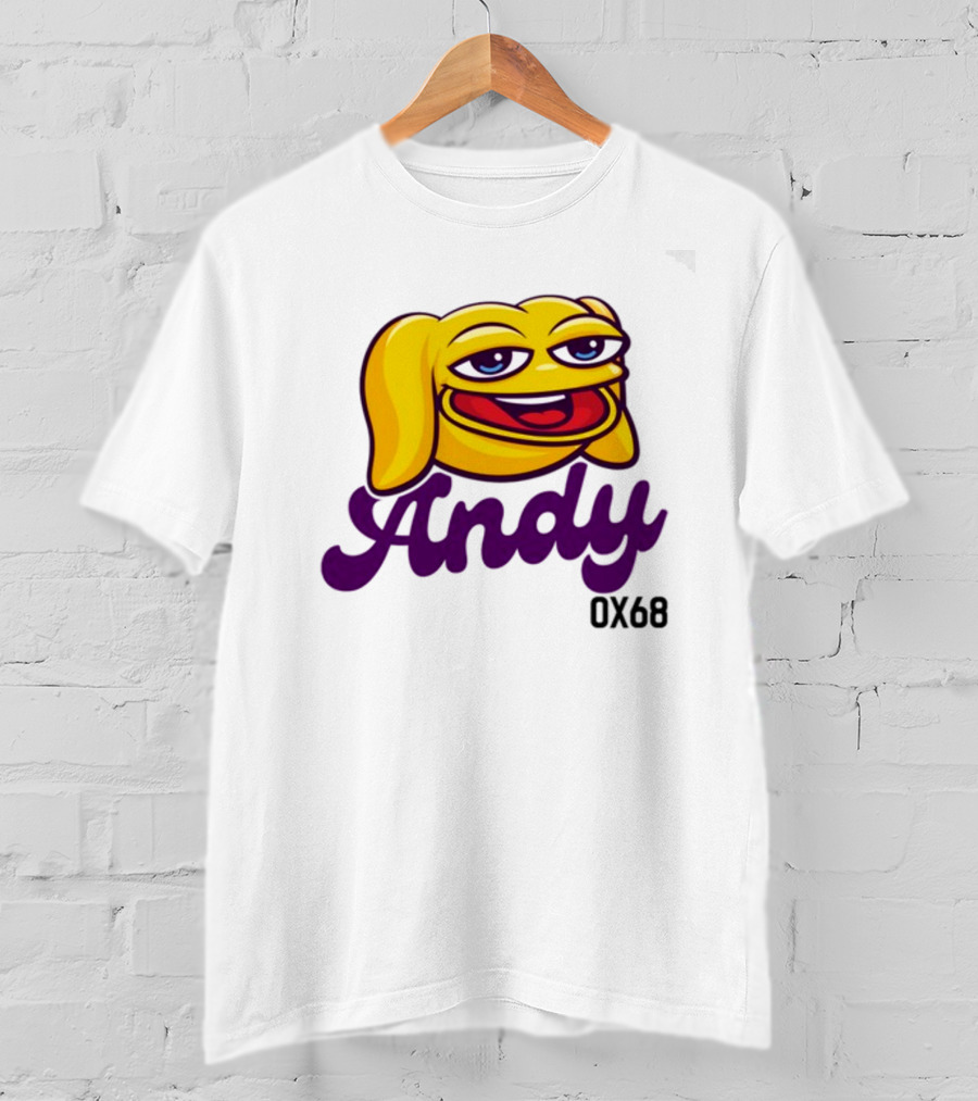 Andy Ox68 Emoji Face Yellow Dog T-Shirt
