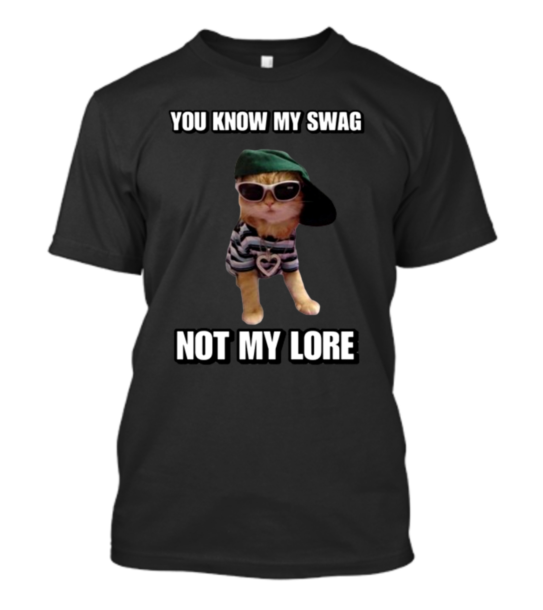 Cringeytees You Know My Swag Not My Lore Cat In Sunglasses And Striped T-Shirt