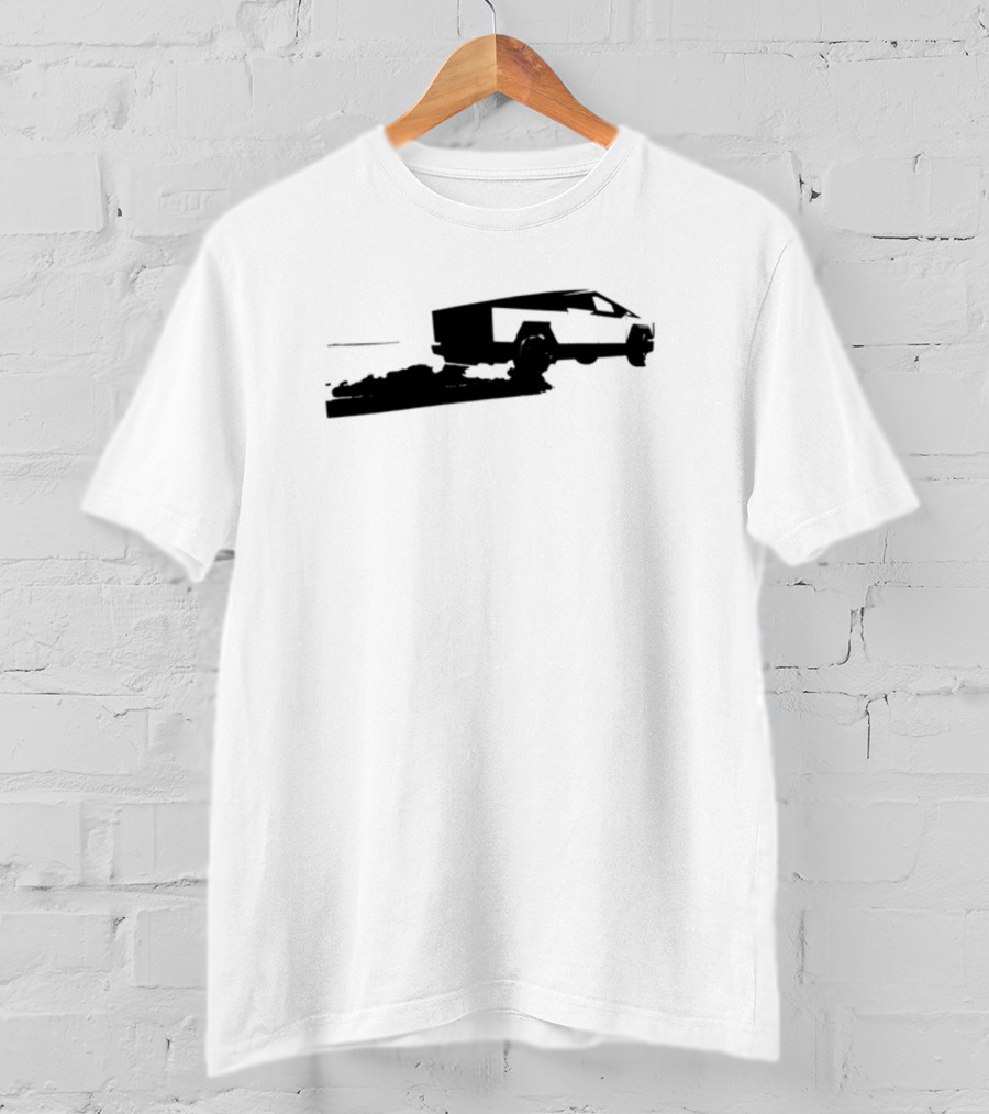 Cybertruck Foundation Monochrome Outline Futuristic Vehicle T-Shirt