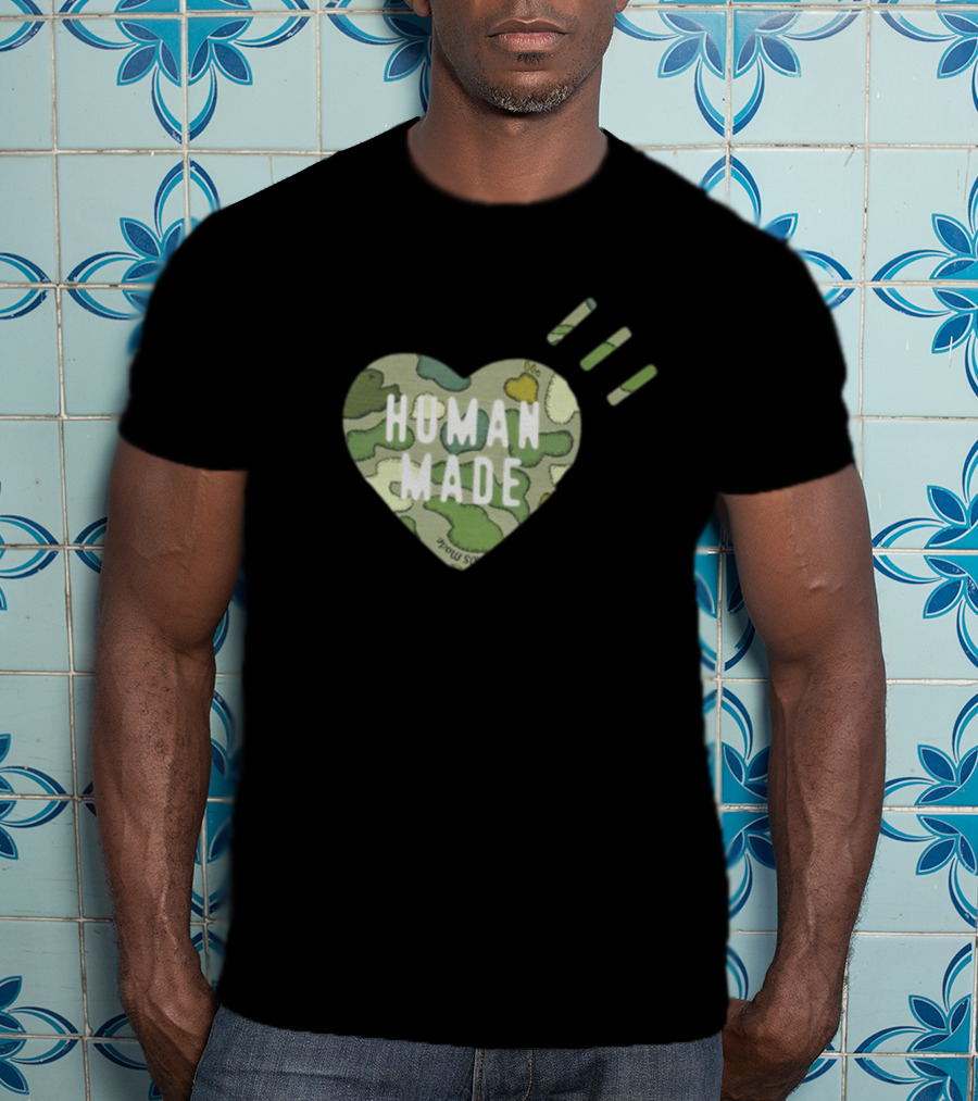 HUMAN MADE Camo Heart Kaws Collaboration T-Shirt