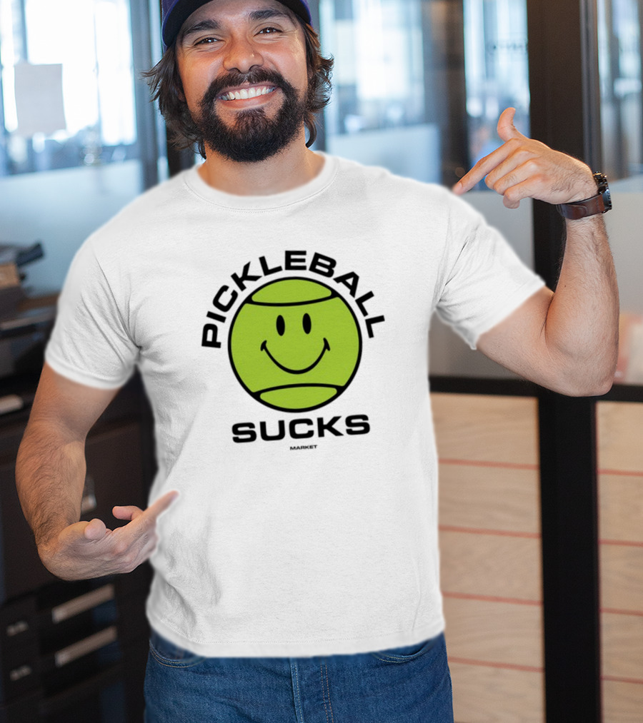 Marketstudios Smiley Pickleball Sucks T-Shirt
