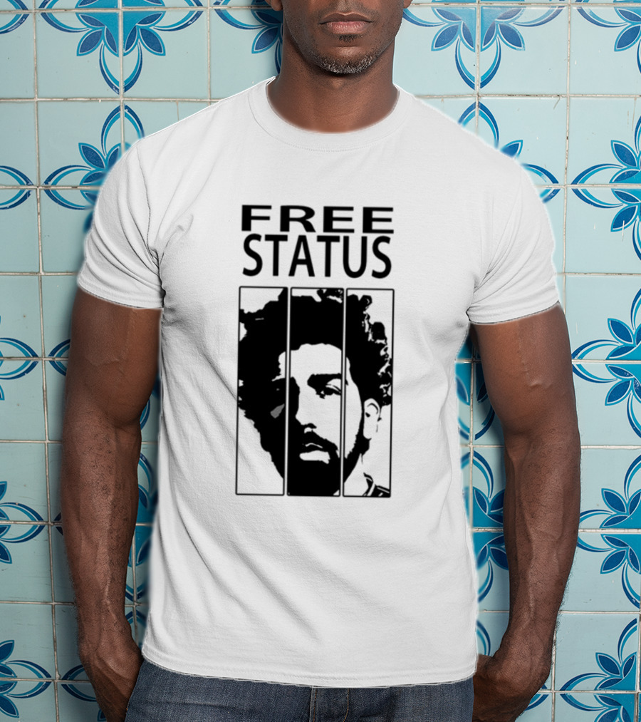 Mr.Fiendx Free Status Portrait In Monochrome T-Shirt