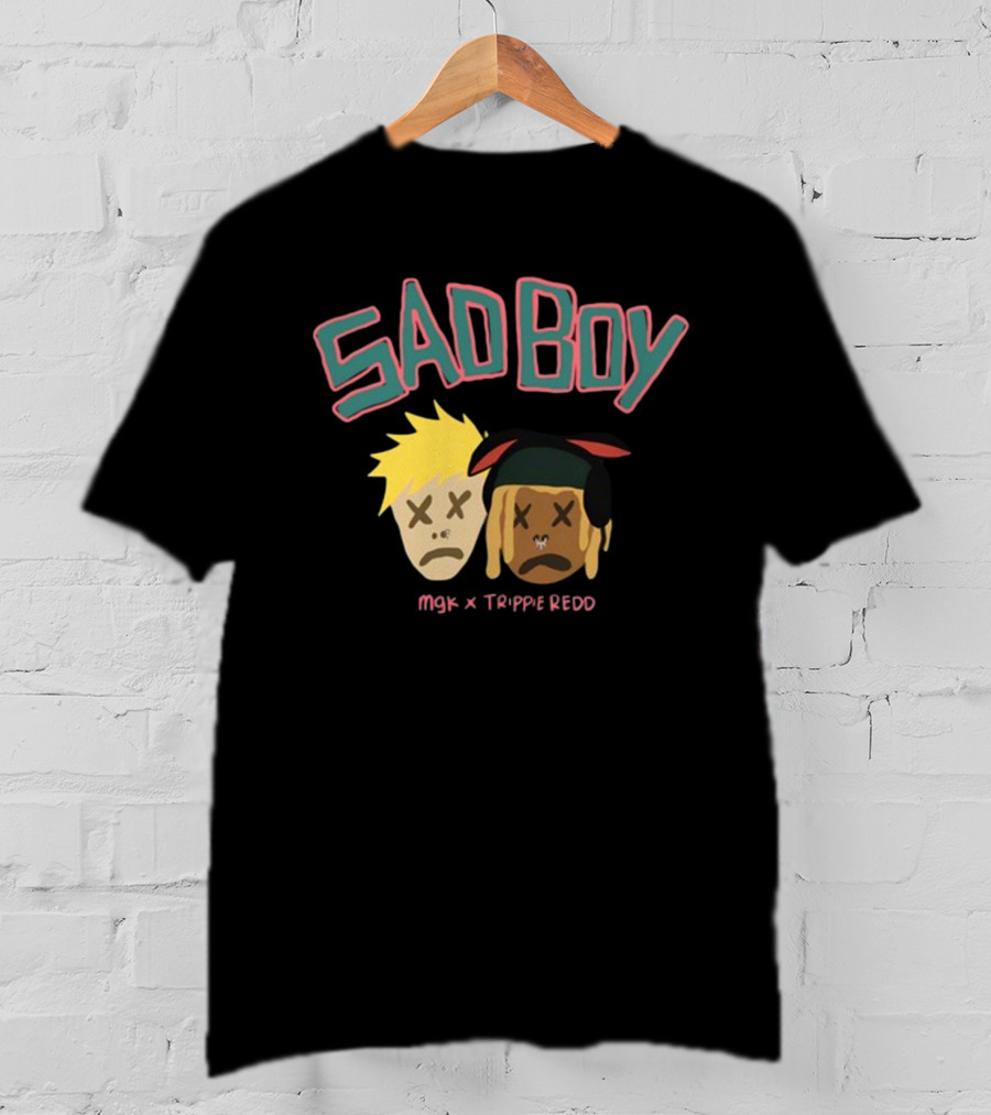 SAD BOY MGK X TRIPPIE REDD Cartoon Faces T-Shirt